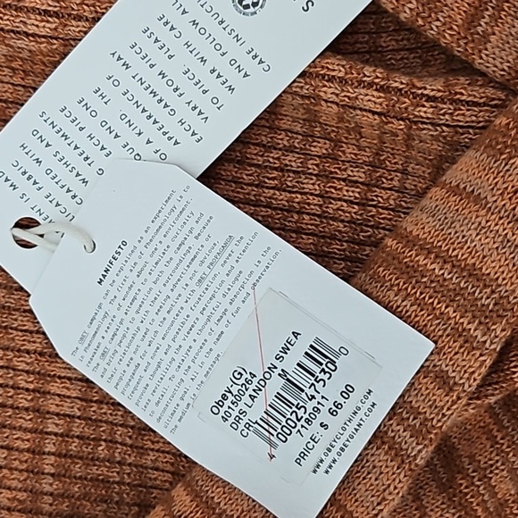 OBEY WORLDWIDE Pretty Fancy Orange Fall Dress NWT - Picture 13 of 16